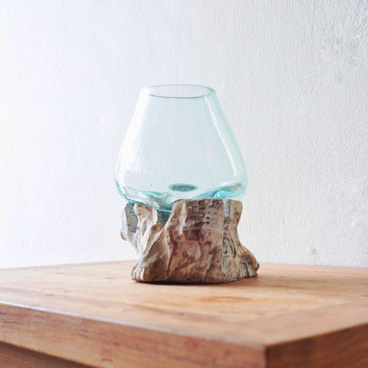 Molten Glass on Whitewash Wood - Medium Bowl